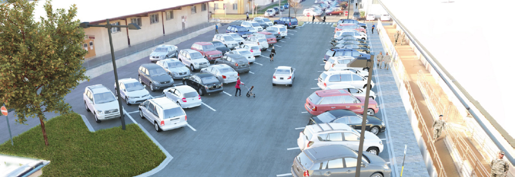 Shared parking assets with mobility connection concept (Clay Kaserne, USAG Wiesbaden, Germany)