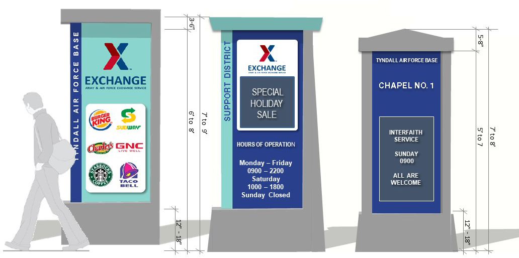 Exhibit C08-10. Application of the Color Palette in Level 1 Marquee Signs